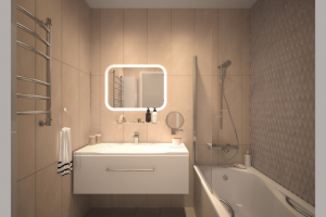 Проект типовой двухкомнатной квартиры. Ванная