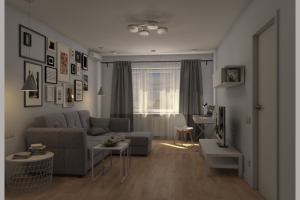 Проект типовой однушки. Комната