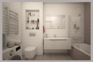 Проект типовой однушки. Ванная комната