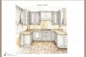 Ильинка. Эскиз кухни. Вид 2