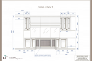 Ильинка. Чертеж кухни на заказ. Стена В