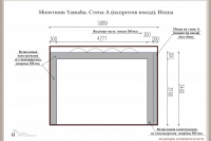 Проект showroom Yamaha. Чертеж ниши. Стена А