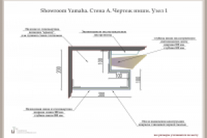 Проект showroom Yamaha. Чертеж ниши. Узел 1