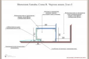Проект showroom Yamaha. Чертеж ниши. Узел 3