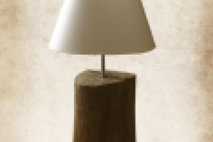 Настольная лампа. Дерево, лен