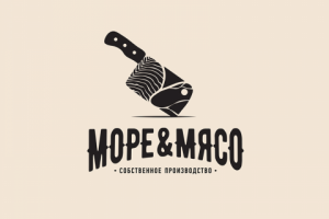Логотип магазина мясной и рыбной продукции "Море&Мясо"