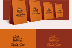 Фирменный стиль для для передвижного фасфуд кафе MaskyBar