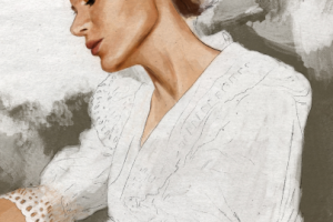 Цифровой портрет одного человека по грудь/пояс