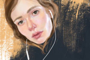 Цифровой портрет одного человека по грудь/пояс