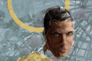 Портрет в желтом и голубом