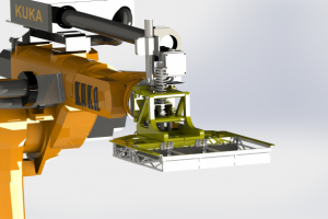 Захват кирпича с роботом