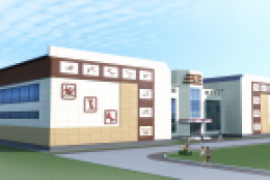 Здание спортивного корпуса с бассейном