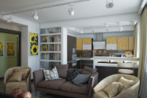 Кухня-гостиная. Эклектика.