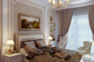 Спальня в классическом стиле.