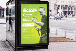 ЛайтБокс Афиша на остановку С Мероприятием Moscow Open Tenis
