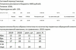 Яндекс Директ  ниша "Стоматология - установка имплантов"