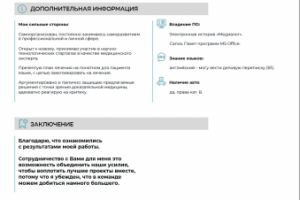 Шаблон резюме