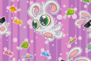 Фон, паттерн с конфетами и кроликами