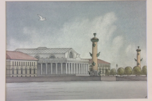 Биржа и ростральные колонны