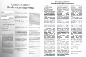 Договор торгового представительства DE-RU