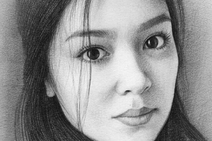 портрет девушки карандашом