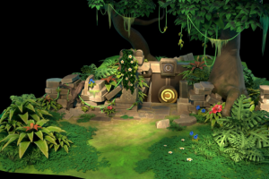 Стилизованный затерянный храм в джунглях.