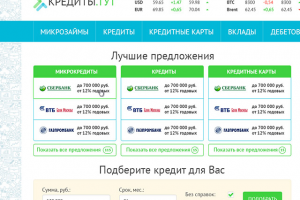 КРЕДИТЫ.ТУТ Информационный сервис по подбору кредитов