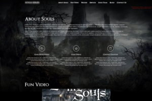 Souls Series - лэндинг с кастомным видео-плеером.