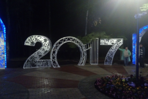 Объемные цифры в парке Елочки