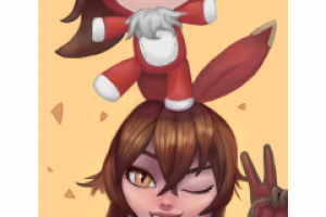 Эмбер и Барон зайчик (Фан арт)