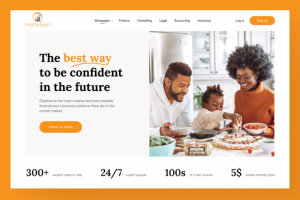 Дизайн главной финансового сайта