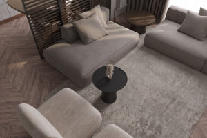 Визуализация небольшой кухни-гостиной