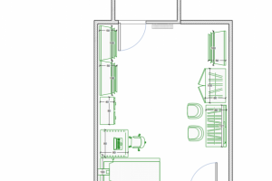 План комнаты с балконом + мебель