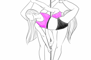 Иллюстрация упражнения на пилоне.