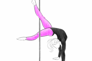 Иллюстрация  упражнения на пилоне.