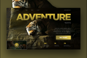 Дизайн первого экрана для сайта туристической компании