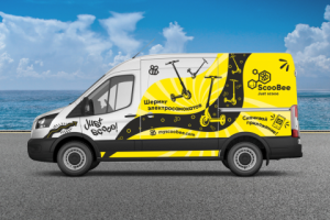 Брендирование автомобиля для компании по шерингу электросамокат