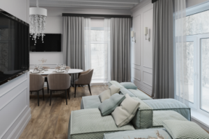 Дизайн кухни-гостиной