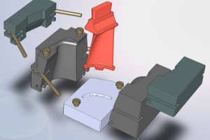 Форма для получения "восковки" лопатки турбины