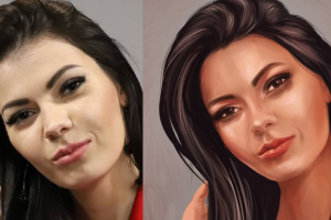 Цифровая живопись по фото. Портрет на холсте