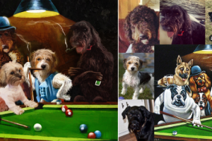 Коллаж, отрисовка, стилизация под картину маслом