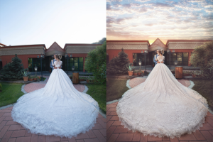 художественная обработка свадебной фотографий