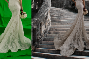 Обтравка объектов на зеленом фоне