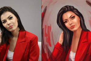 Цифровая живопись по фото. Портрет на холсте