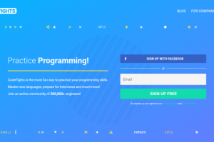 Верстка landing page для СodeFights (используя ReactJS)
