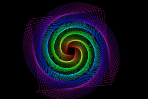 Графика "Радужная спираль" с анимацией