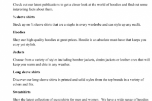 Описание категорий каталога магазина