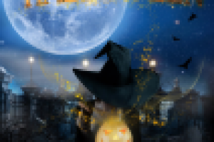 Рекламный баннер к Halloween для танцевального клуба