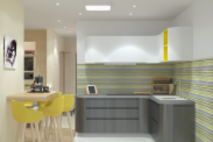 Дизайн однокомнатной квартиры (кухня вид1)