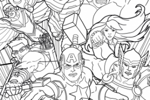 Раскраски на обои «Мстители»